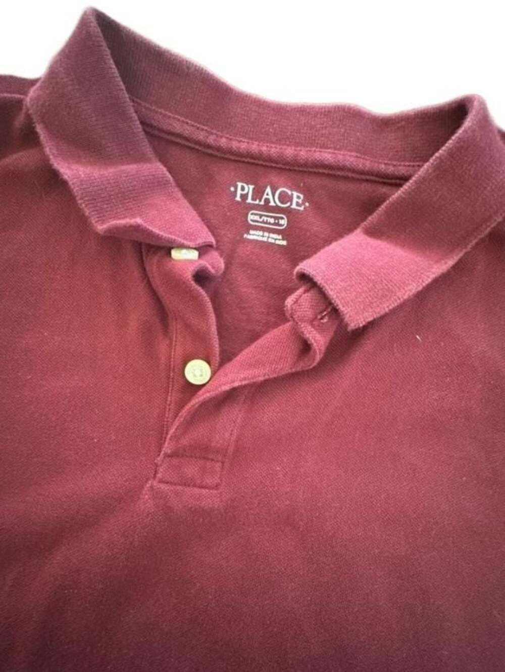 The Children's Place Boys Burgundy Short Sleeve Pique Polo Shirt